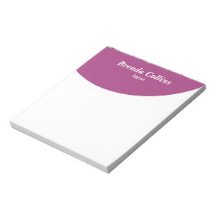 Bloco De Notas Curva roxa e branco