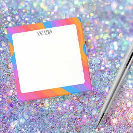 Bloco De Notas Curvas do arco-íris Monograma Chic PERSalizado Per