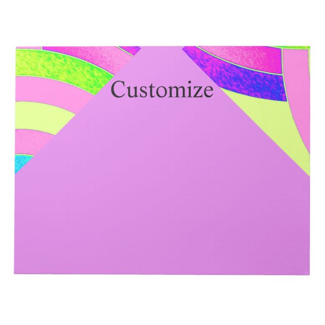 Bloco De Notas curvas quic rosa/verde (Frente)