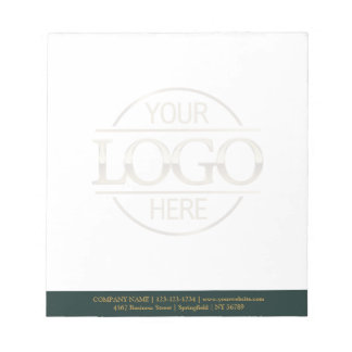Bloco De Notas Custom Business Logo Faded Backdrop Modern Simple