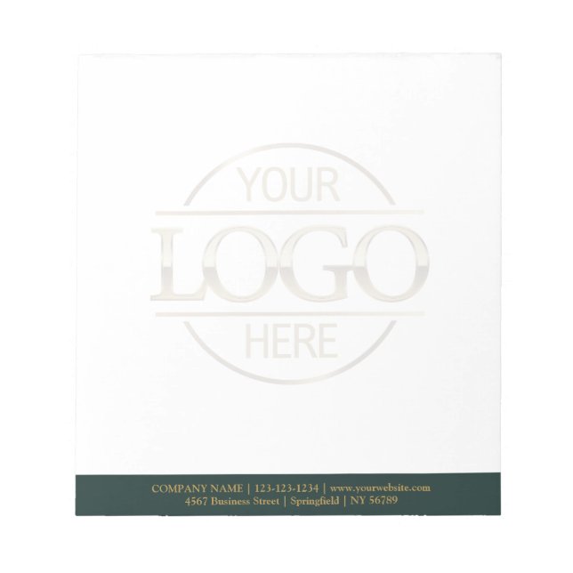 Bloco De Notas Custom Business Logo Faded Backdrop Modern Simple (Frente)