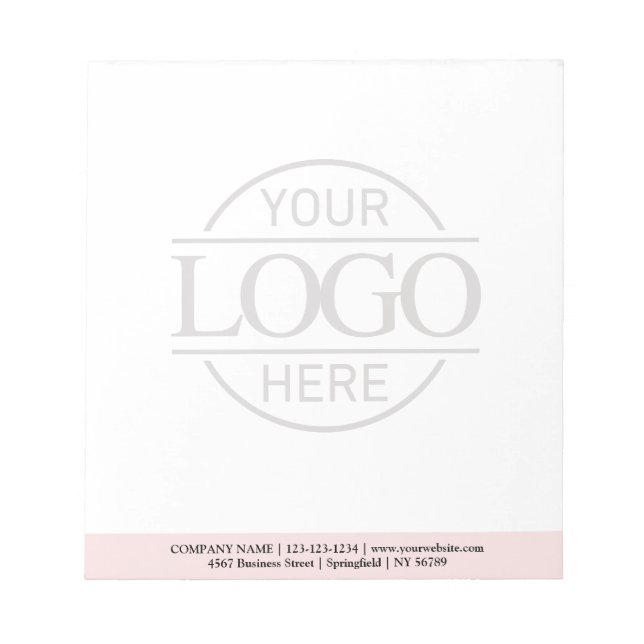 Bloco De Notas Custom Business Logo Faded Backdrop Modern Simple (Frente)