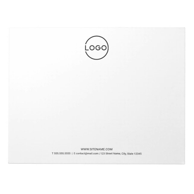 Bloco De Notas Custom Business Logo with Custom Text (Frente)