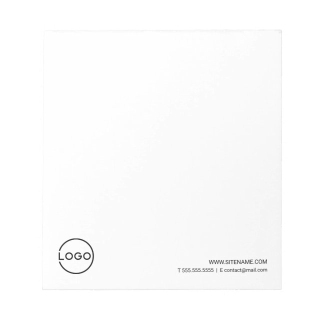 Bloco De Notas Custom Business Logo with Custom Text (Frente)