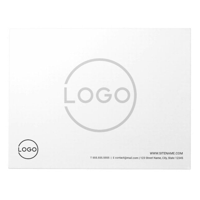 Bloco De Notas Custom Business Logo with Custom Text (Frente)