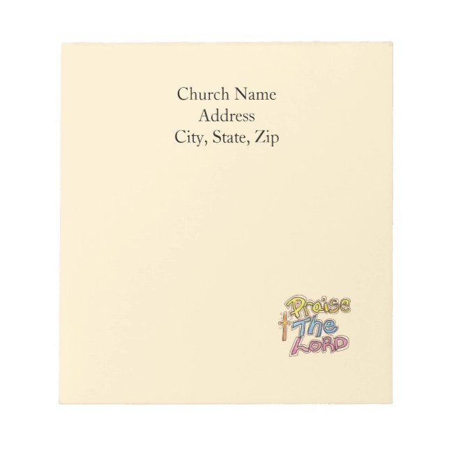 Bloco De Notas Custom Church Name Praise the LORD Graphic (Frente)