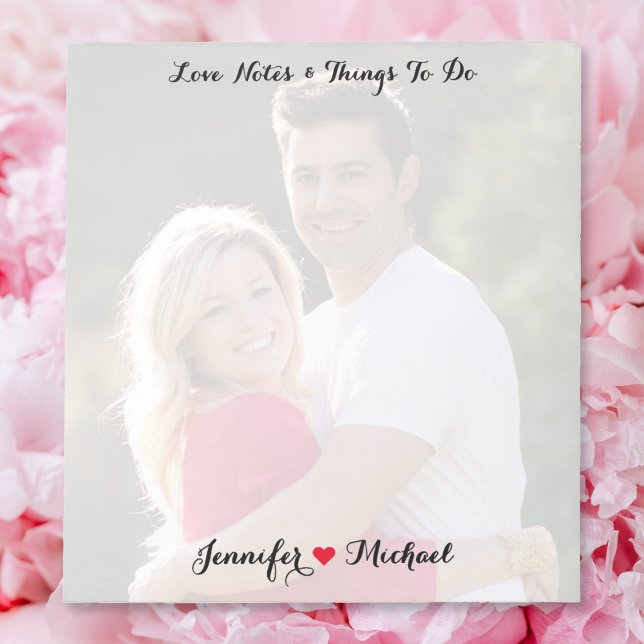Bloco De Notas Custom Couple Photo Love Notes To Do List Notepad (Custom Couple Photo Love Notes To Do List Notepad)