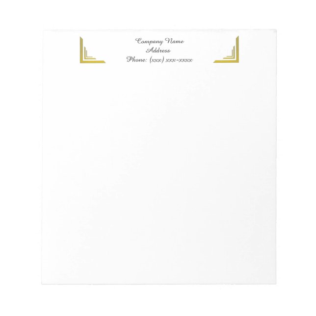 Bloco De Notas Custom Gold Corner Business Notepad (Frente)