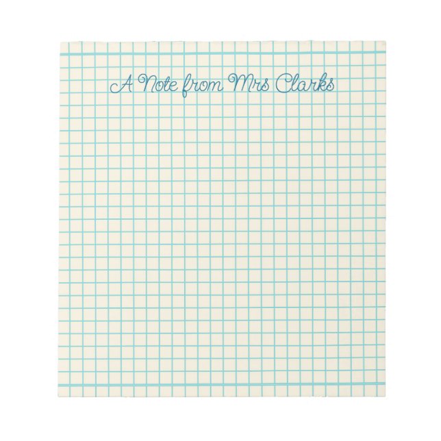 Bloco De Notas Custom Grid Teacher  (Frente)