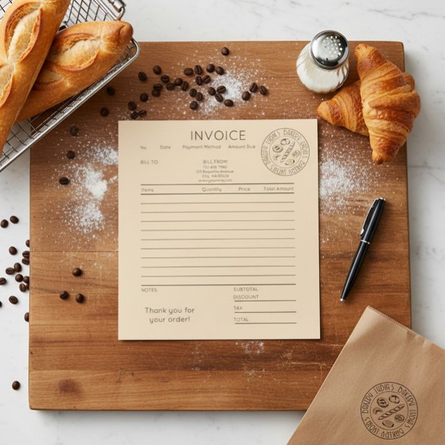 Bloco De Notas Custom Kraft Bakery Invoice  (Criador carregado)