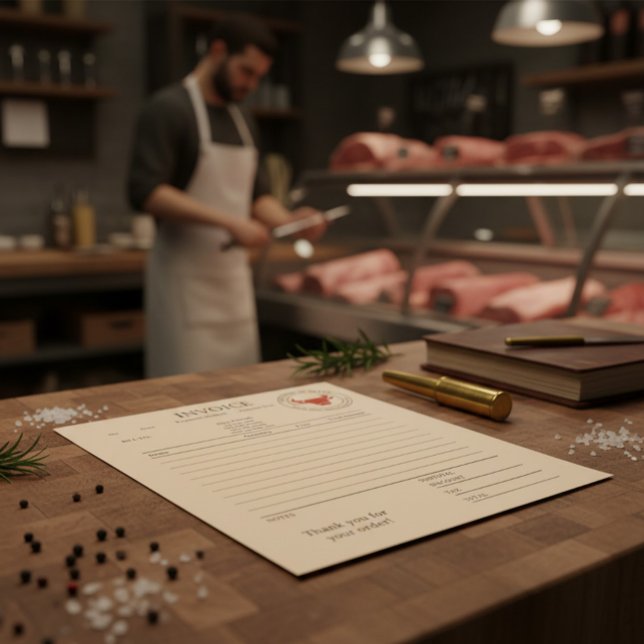 Bloco De Notas Custom Kraft Butcher Shop Invoice  (Criador carregado)