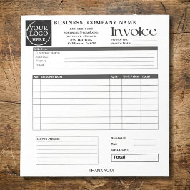 Bloco De Notas Custom Logo Small Business Invoice Sales Receipt N