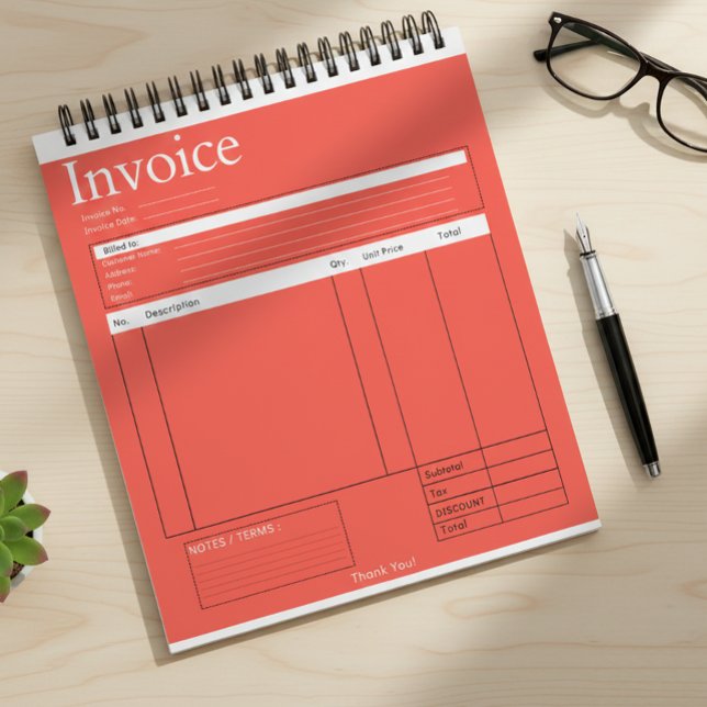 Bloco De Notas Custom Logo Small Business Invoice Sales Receipt R (Criador carregado)