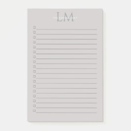 Bloco De Notas Custom Monogram Gray Taupe