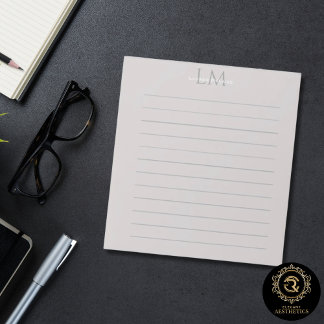 Bloco De Notas Custom Monogram Gray Taupe