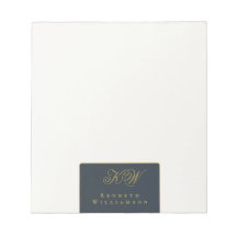 Custom Monogram Navy Blue Gold White Simple Men