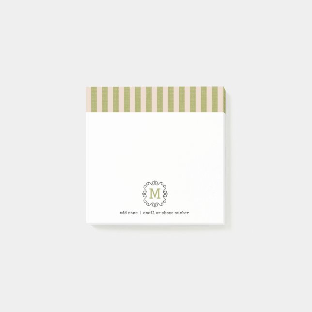 Bloco De Notas Custom Monograms Post-it® Notes in retro style. (Frente)