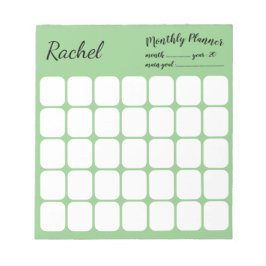Bloco De Notas Custom Monthly Planner with name Notepad