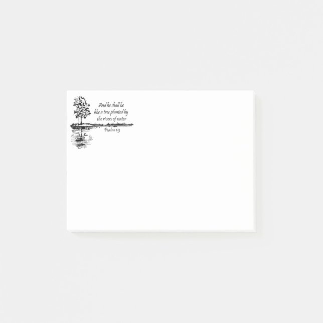 Bloco De Notas Custom Name Encouraging Scripture Psalm 1:3  (Frente)