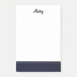 Bloco De Notas Custom navy blue white personalized preppy stylish