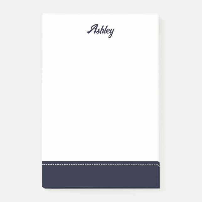 Bloco De Notas Custom navy blue white personalized preppy stylish (Frente)