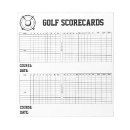 Bloco De Notas Custom Personalized Golf Scorecards Golfer