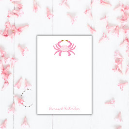 Bloco De Notas Custom Pink Crab, Coastal Sticky Notes