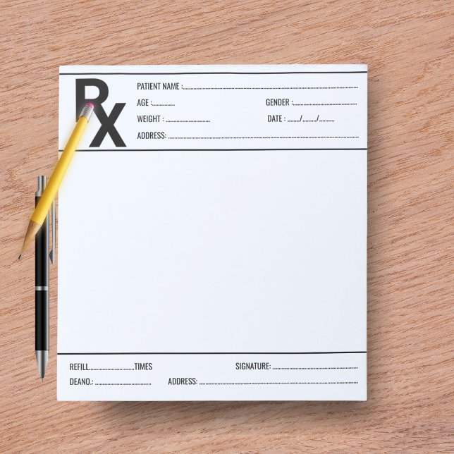 Bloco De Notas Custom Prescription Pad for Doctor Pharmacist Rx  (Custom Prescription Pad for Doctor Pharmacist Rx)