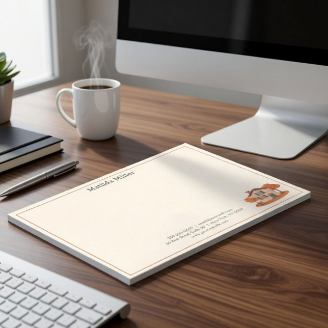 Bloco De Notas Custom Real Estate Autumn House Notepad (Criador carregado)