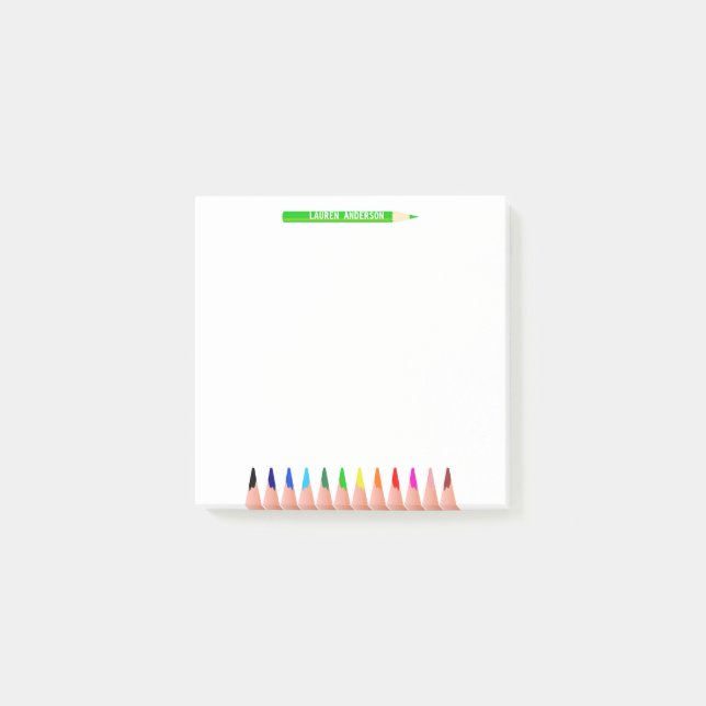 Bloco De Notas Custom Teacher Name Color Pencils (Frente)