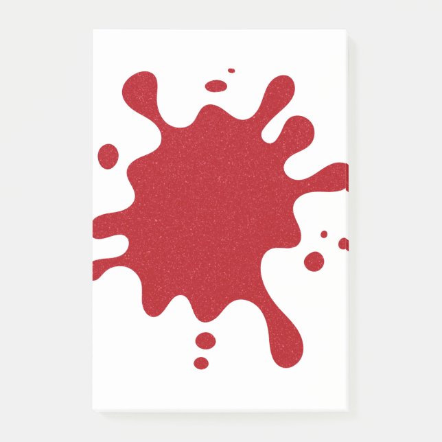 Bloco De Notas Custom Tomato Red Paint Splash Post-It Notes (Frente)