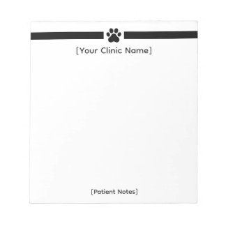Bloco De Notas Custom Veterinary Office Notepad - Clinic Logo