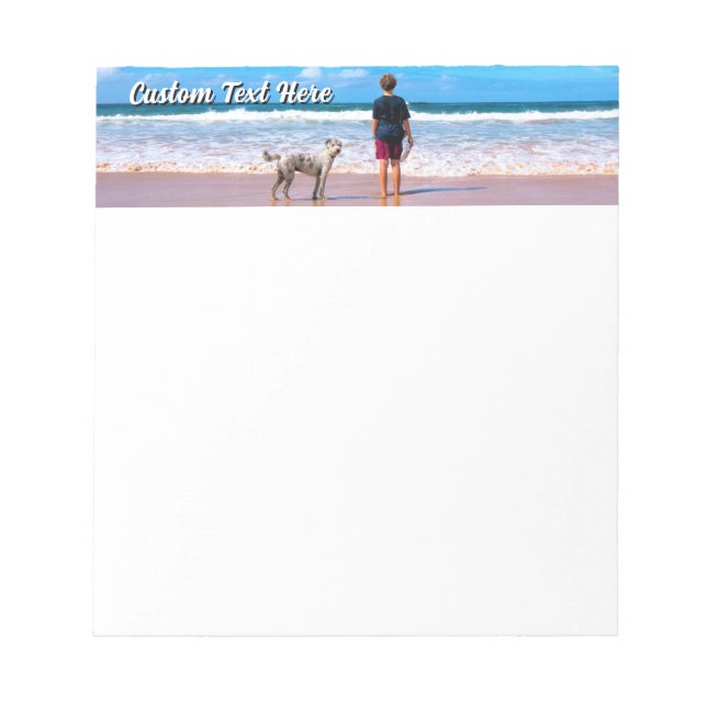 Bloco De Notas Custom Your Pet Photo Notepad Personalized Text (Frente)