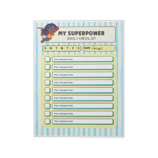 Bloco De Notas Customisable ADHD KIds Daily Checklist Notepad