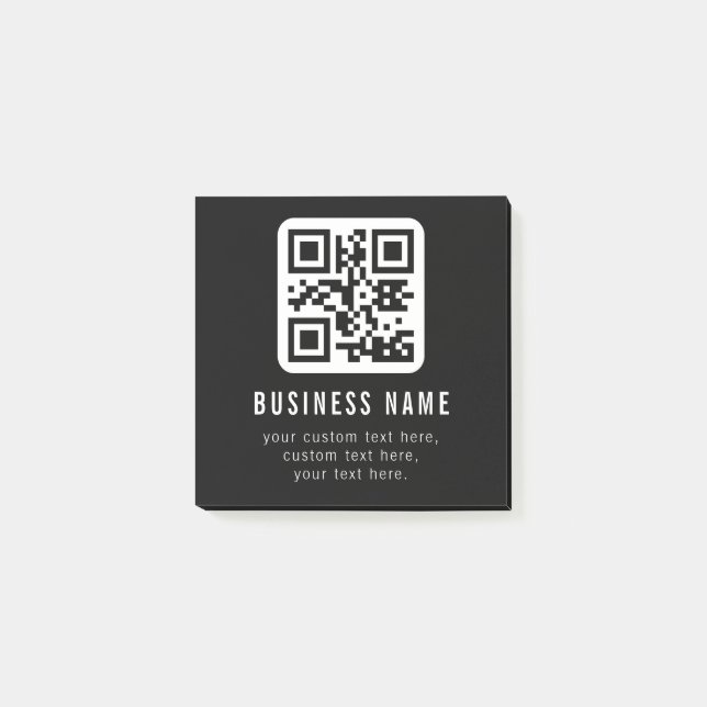 Bloco De Notas Customizable QR Code & Editable Text Design (Frente)