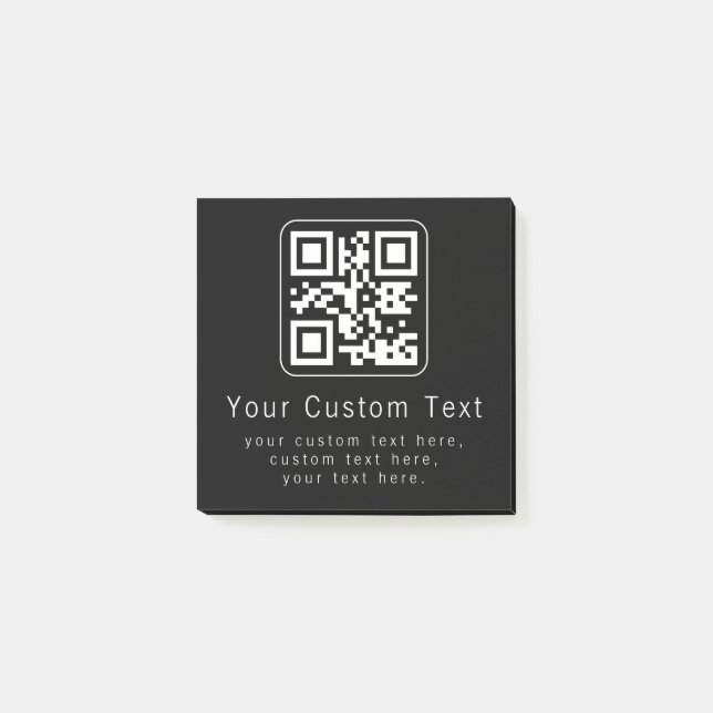 Bloco De Notas Customizable QR Code & Editable Text Template (Frente)