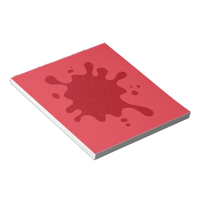 Bloco De Notas Customizable Red Ink Splash Notepad (Inclinado)