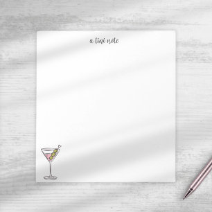 Bloco De Notas Cute A Tini Note Martini Coquetel Desenhado à Mão