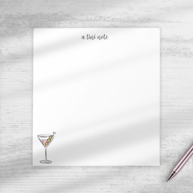 Bloco De Notas Cute A Tini Note Martini Coquetel Desenhado à Mão (Criador carregado)