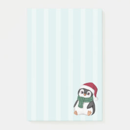 Bloco De Notas Cute Baby Penguin Wearing Santa Hat Christmas