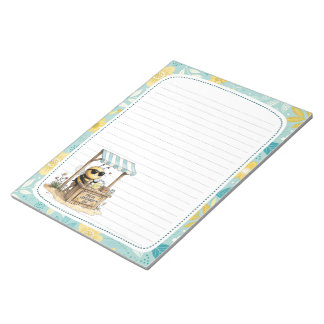 Bloco De Notas Cute Bee Lemonade Stand Full Page Lined Stationery
