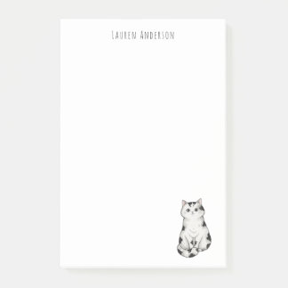 Bloco De Notas Cute black and white whimsical Cat Notepad
