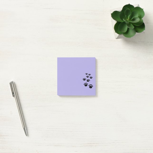Bloco De Notas Cute Black Cartoon Pet Paw Trail  (Escritótio)