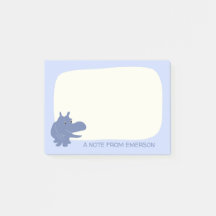 Cute Blue Hippo Hippopotamus Personalizado