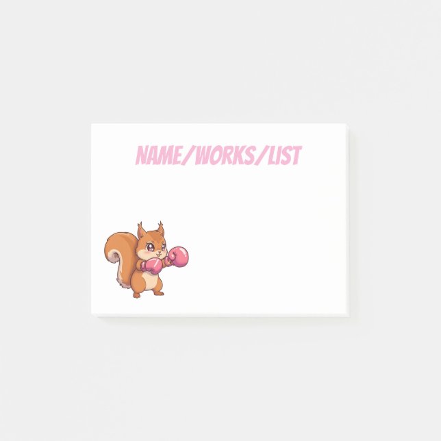Bloco De Notas Cute Boxing Squirrel Funny (Frente)