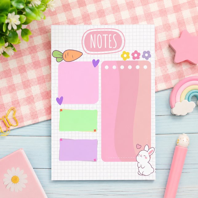 Bloco De Notas Cute Bunny Pastel Planner Notas (Criador carregado)