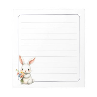 Bloco De Notas Cute Bunny Rabbit Spring Stationery Gift Lined