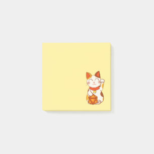 Bloco De Notas Cute Calico Maneki Neko com D20 Dice