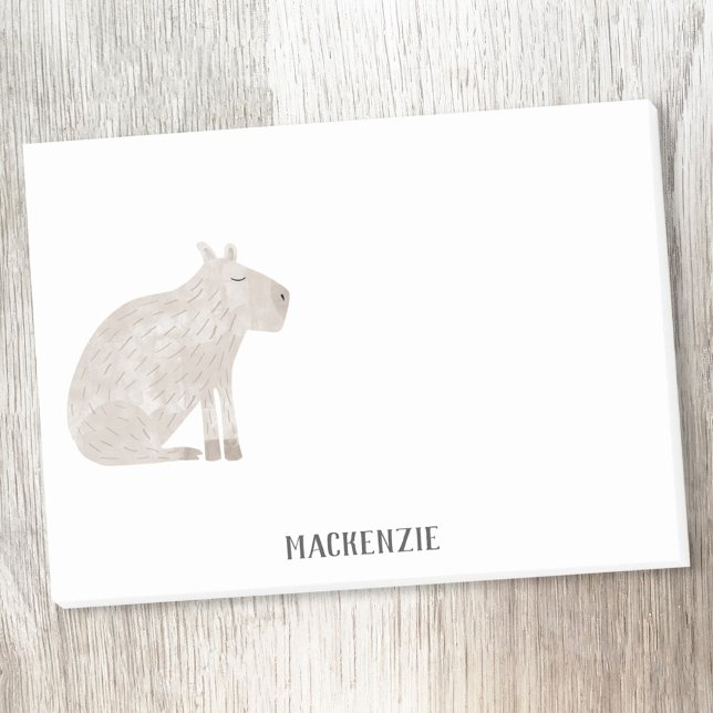 Bloco De Notas Cute Capybara Personalizada (Fun Capybara personalized custom name animal post-it sticky notes)
