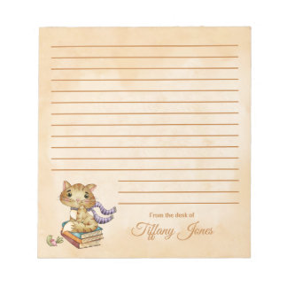Bloco De Notas Cute Cat and Books